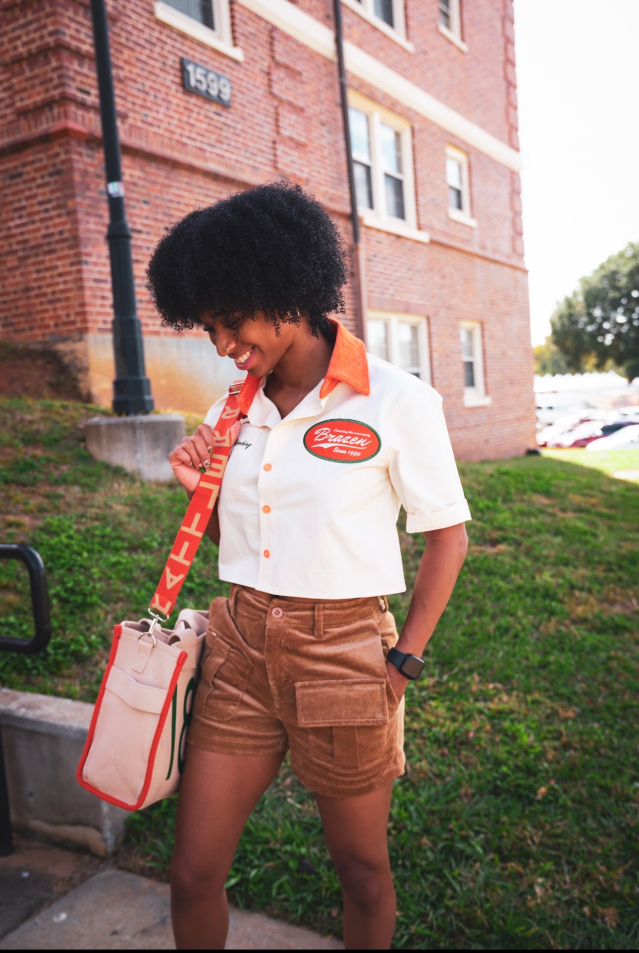 Corduroy cargo shorts